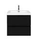 preview thumbnail 165 of 169, CASAINC Floating Bathroom Vanity with Resin Top Basin and Soft Closing Drawers 24 in - Gloss Black