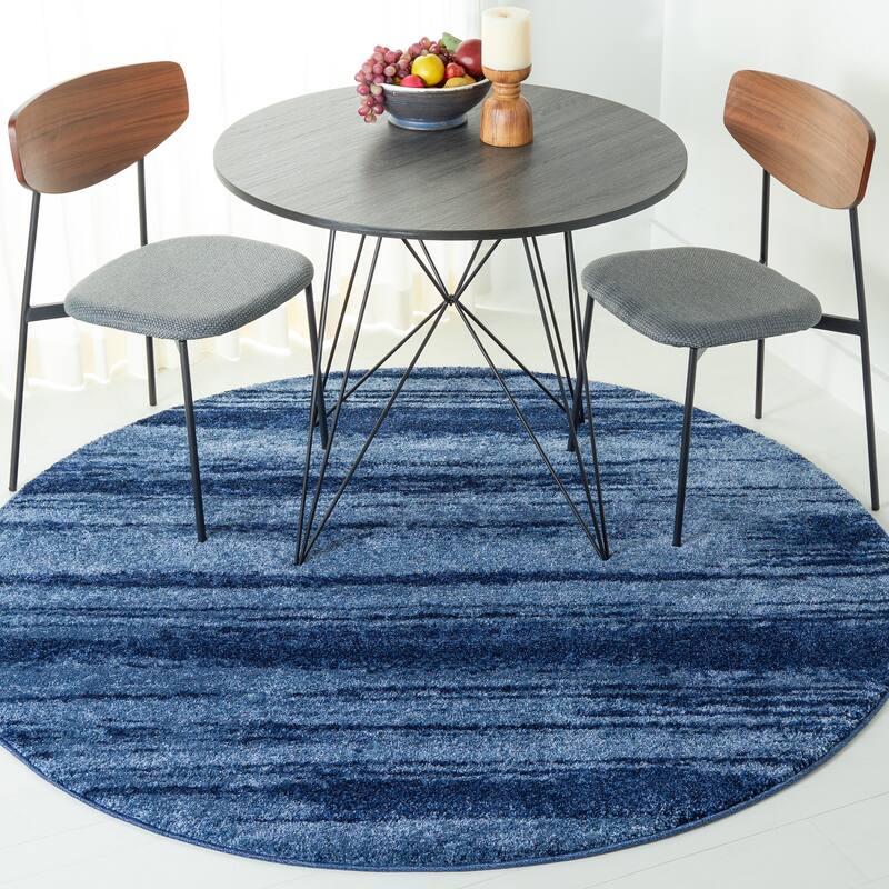 SAFAVIEH Retro Christiana Modern Abstract Distressed Rug - 8' Round - Light Blue/Blue