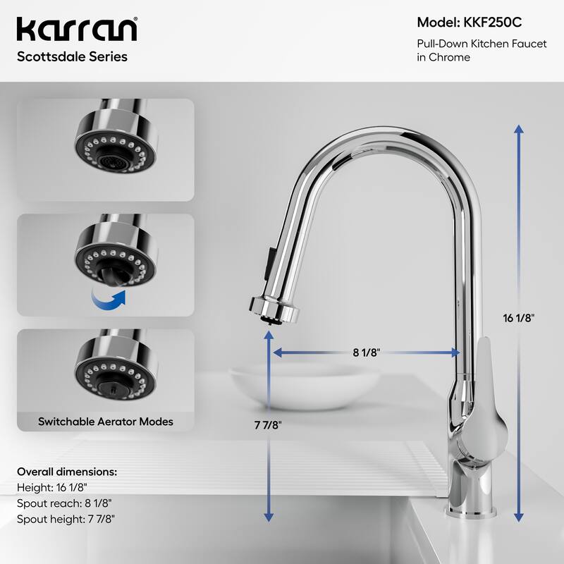 Karran Scottsdale Single-Handle Pull-Down Sprayer Kitchen Faucet