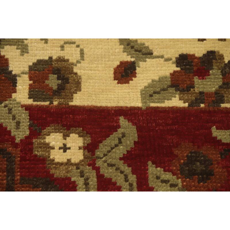 All-Over Floral Handmade Area Rug 6x10 - 10' 0'' X 6' 5''