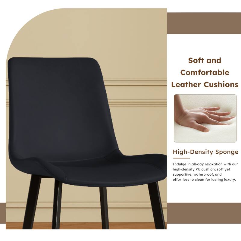 Leather Armless Chair Side Chair Office Chair Coffee Chair Kitchen Chair Lounge Chair Leisure Chair with Metal Legs