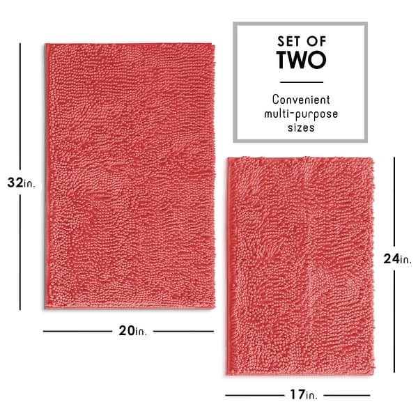 dimension image slide 5 of 34, Hearth & Harbor Non-Slip Super Plush Chenille Bathroom Rugs