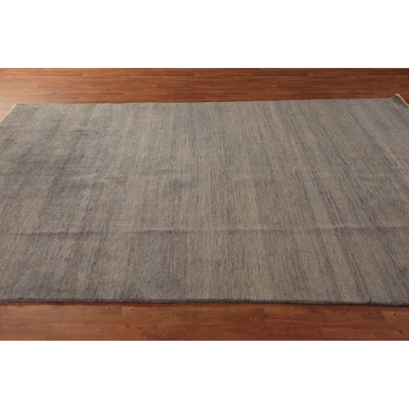 Gray & Beige Gabbeh Modern Area Rug Handmade Wool Carpet - 6'4" x 9'7"