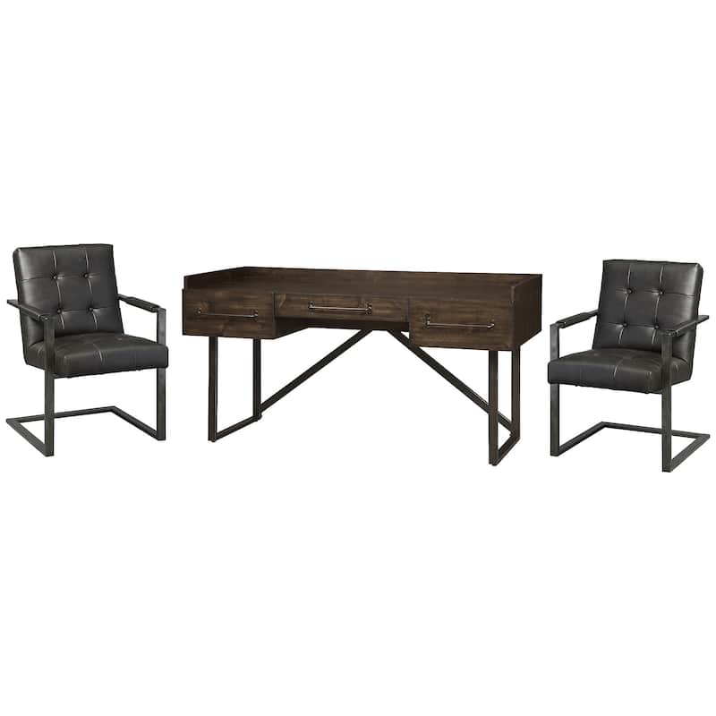 Signature Design by Ashley Starmore Brown/Black Home Office Desk with Chair
