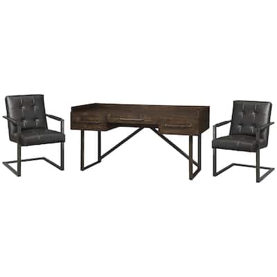 Signature Design by Ashley Starmore Brown/Black Home Office Desk with Chair