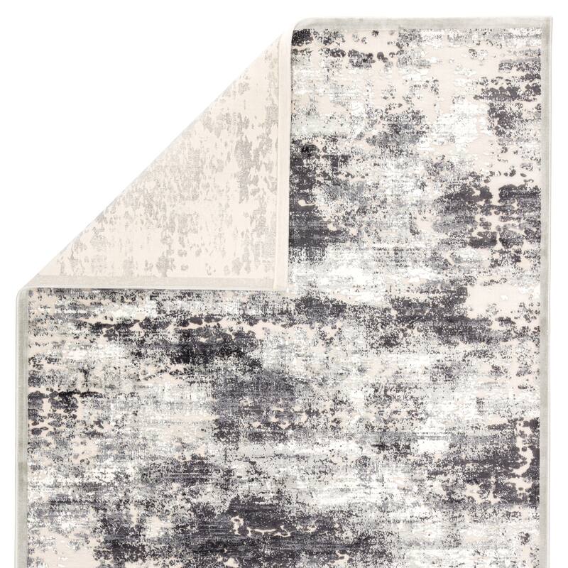 Ziv Abstract Grey/ White Area Rug