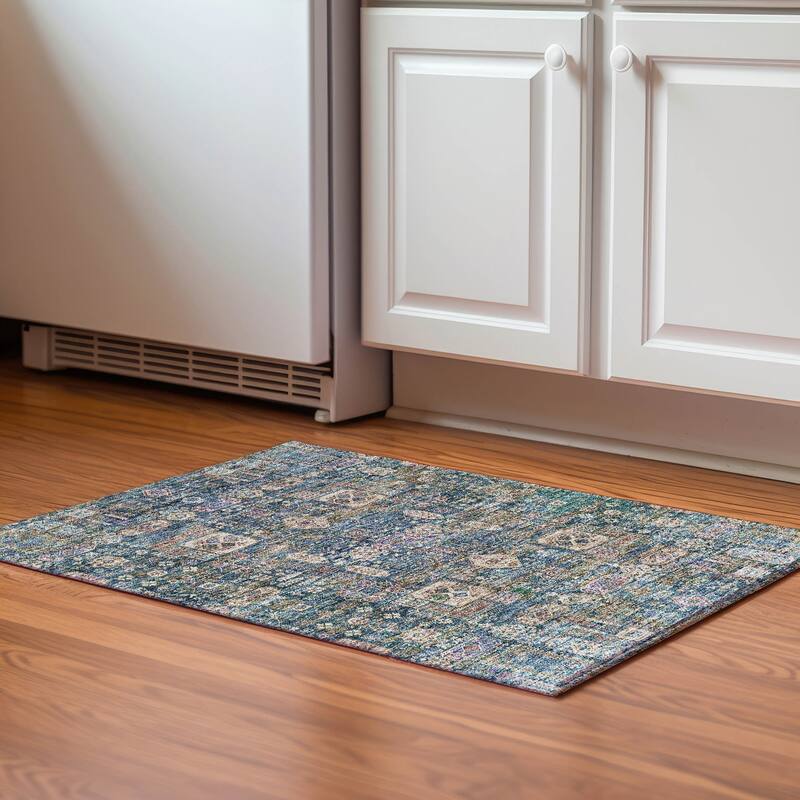 Premium Washable Super Soft Traditional Persian Mayfield Rug - Green - 1' 8" x 2' 6" - Rectangle