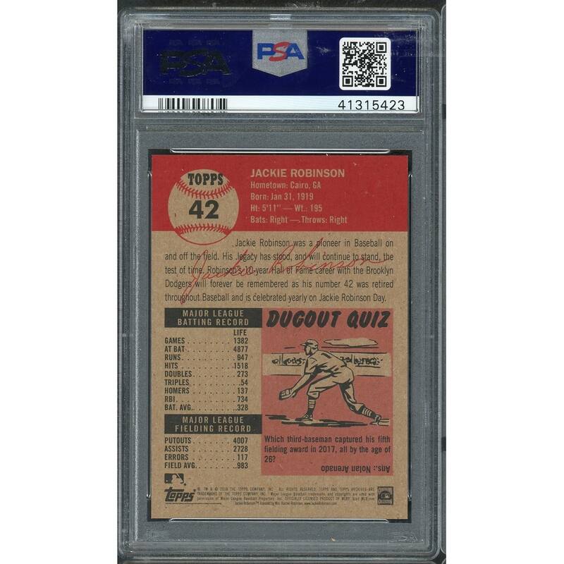 Jackie Robinson Brooklyn Dodgers 2018 Topps Living Baseball Card #42 Graded PSA 10 GEM MINT - 8'6" x 11'6"