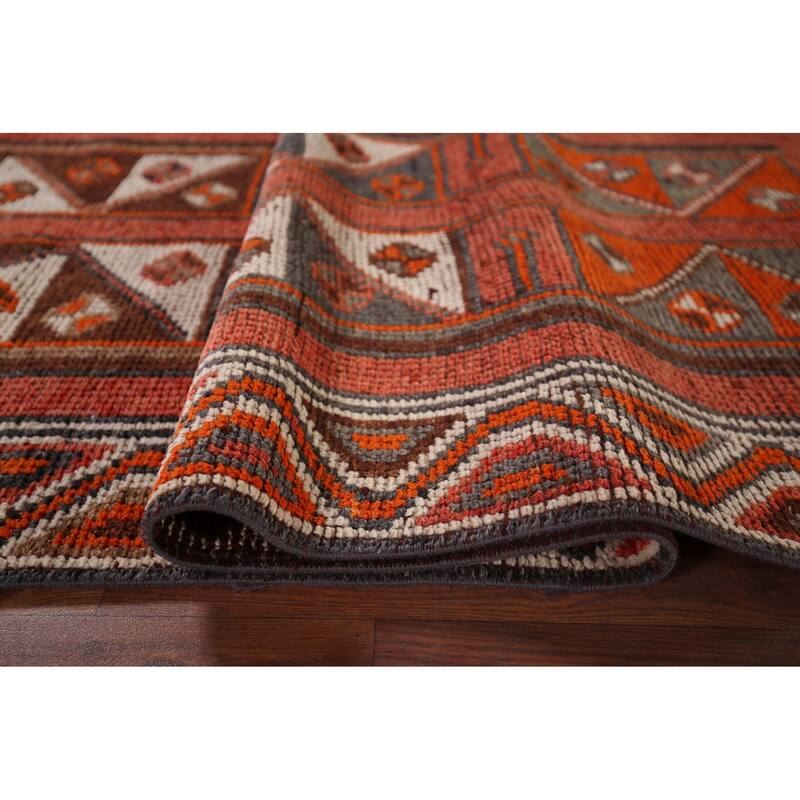 Tribal Anatolian Turkish Vintage Runner Rug Hand-Knotted Wool Carpet - 2'11"x 10'0"