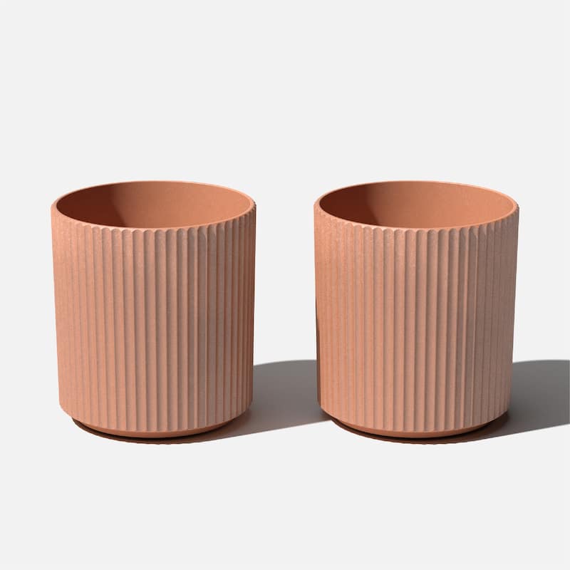 Veradek Demi Series Demi Round Planter - 16 inch - 2 Pack - Terracotta