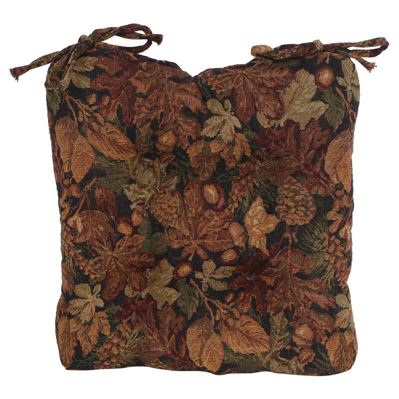 16-inch Square Woven Tapestry Tufted Chair Cushions (Set of 2 or 4) - 16 x 16