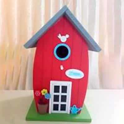 11" Whimsy Cottage Wood Bird House