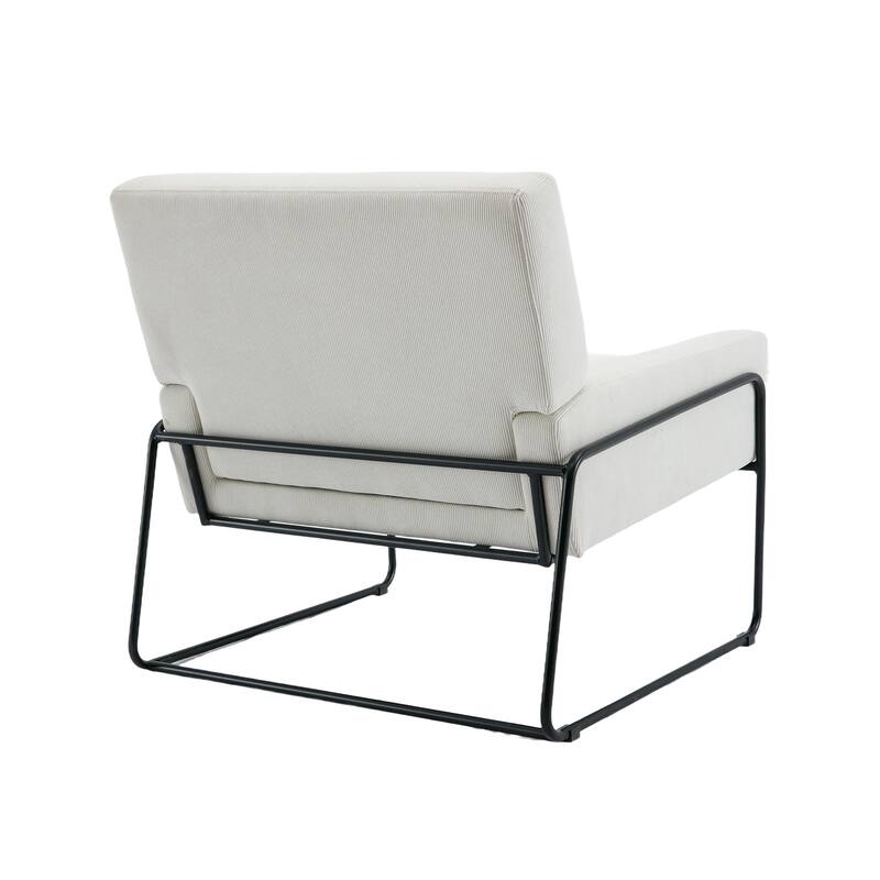 Modern Industrial Slant Armchair with Metal Frame,Premium High Density Soft Single chair for Living Room Bedroom