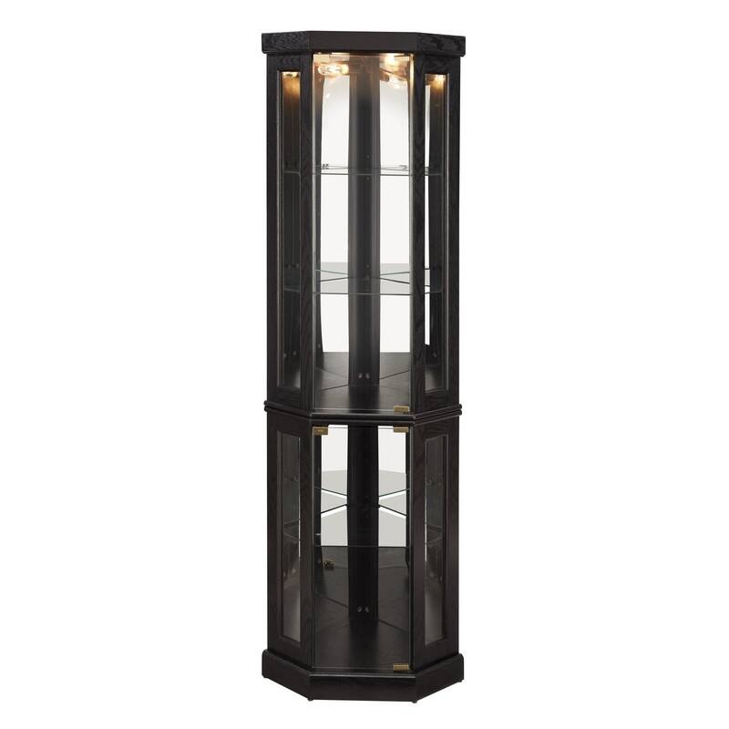 Corner Curio Cabinet with Lights-Stylish Glass Display Case for Living Room, Bar Storage & Collectibles