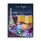 preview thumbnail 8 of 10, Stupell Industries Playful Las Vegas California Illustration City Landmarks Framed Wall Art Black - 16 x 20