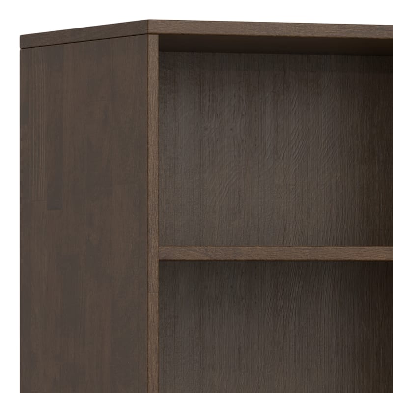 WYNDENHALL Pearson SOLID HARDWOOD 66 x 24 inch Modern 5 Shelf Bookcase in Walnut Brown - 16 "d x 24" w x 66" h