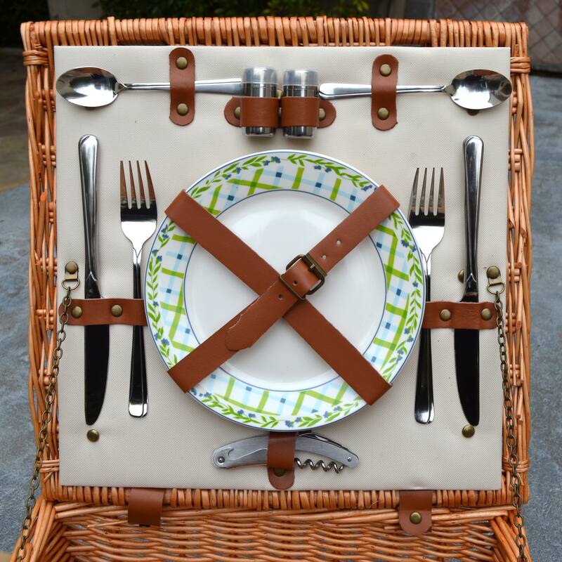 Picnic at Ascot - Willow Basket for Two with Blanket