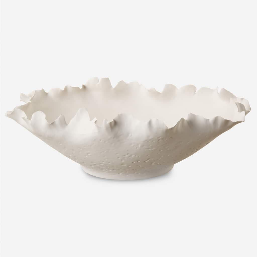 Uttermost Blossom Short Off-white Bowl - 4.5'' H X 16.75'' W X 12'' D