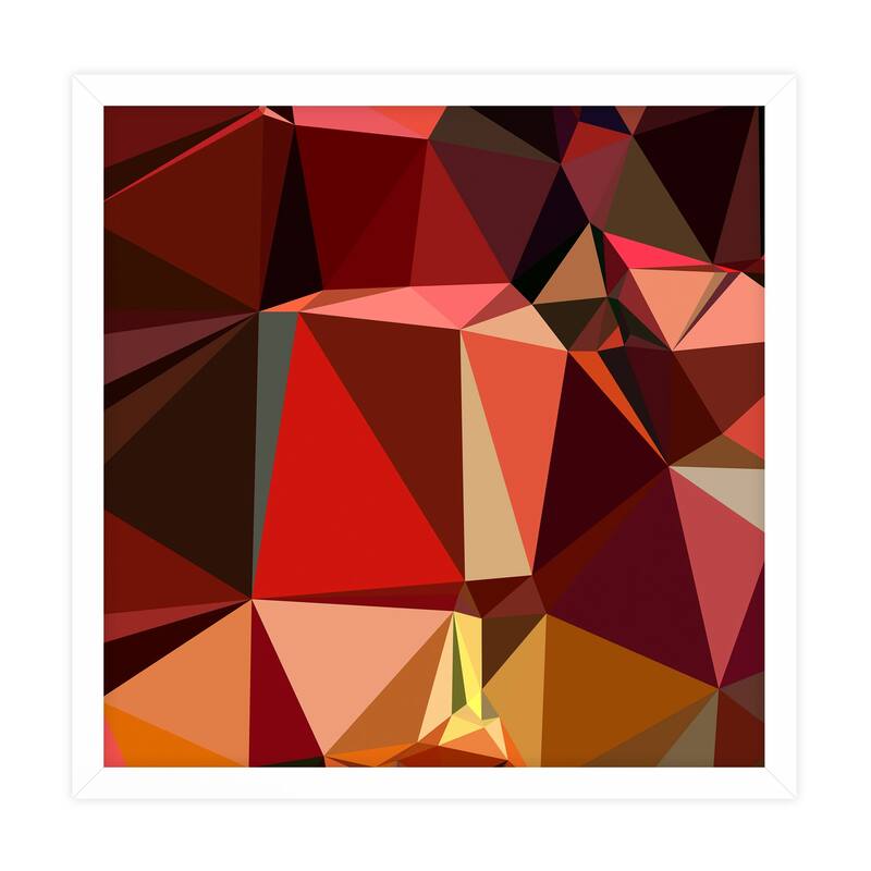Nature Creative - Polygons 8 - Framed Wall Art - White - 32 x 32
