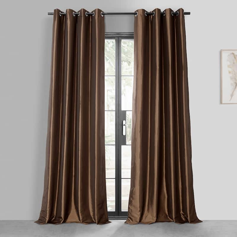 Exclusive Fabrics Blackout Faux Silk Taffeta 120-inch Curtain (1 Panel)
