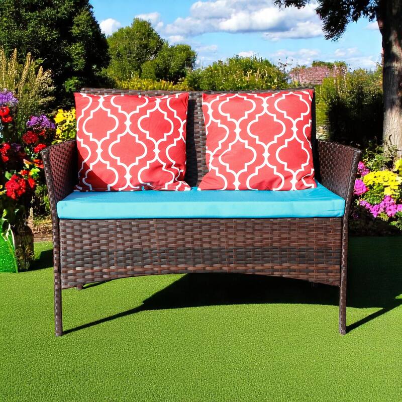Outdoor Rattan Wicker Patio Furniture Set with Coffee Table,Loveseat & Chairs - patio Conversation Set for Garden,Porch,Balcony