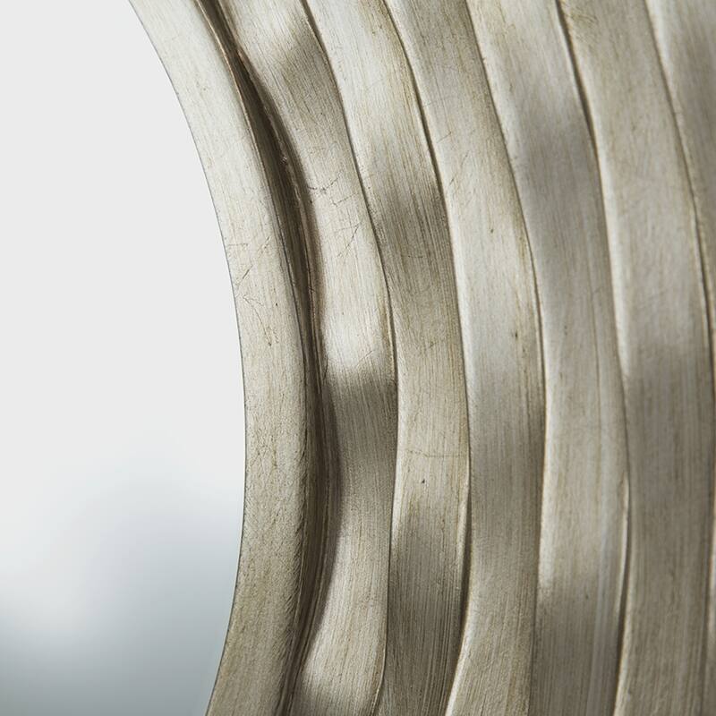 Round Wall Mounted Mirror - Home Decor for Bathroom, Living Room - Silver