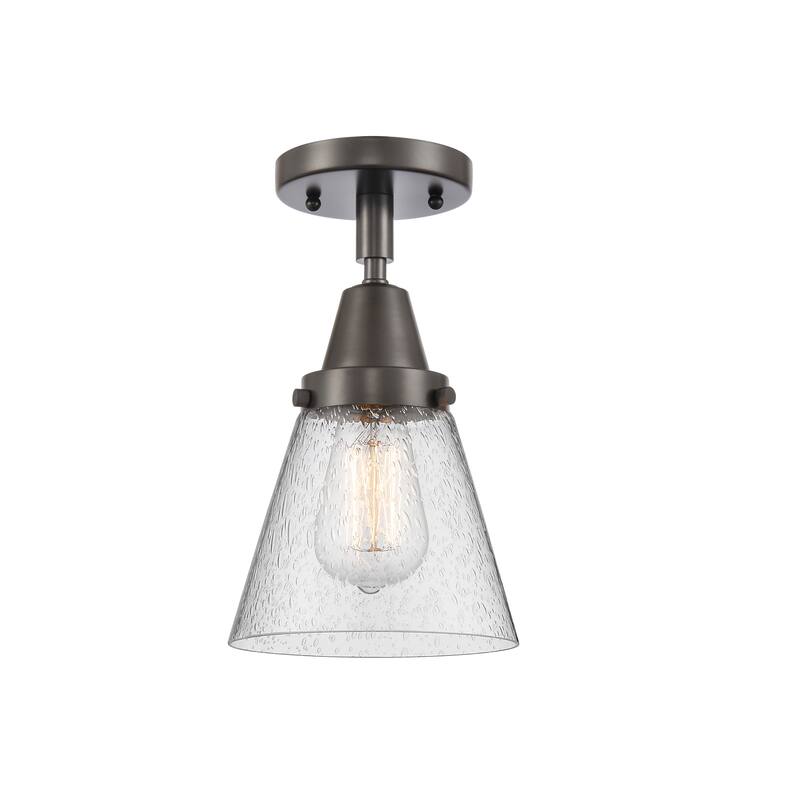 Innovations Lighting Caden Cone - 1 Light 6" Flush Mount - Oil Rubbed Bronze/Seedy