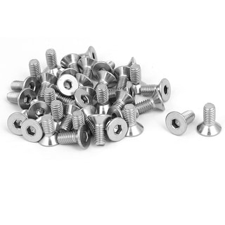 Screw Empty M6x14mm 304 Stainless Steel Flat Head Hex Socket Screws Fastener ...