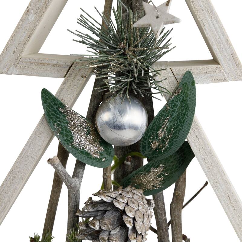 Stars and Pinecones Christmas Tree Tabletop Decoration - 17.5"
