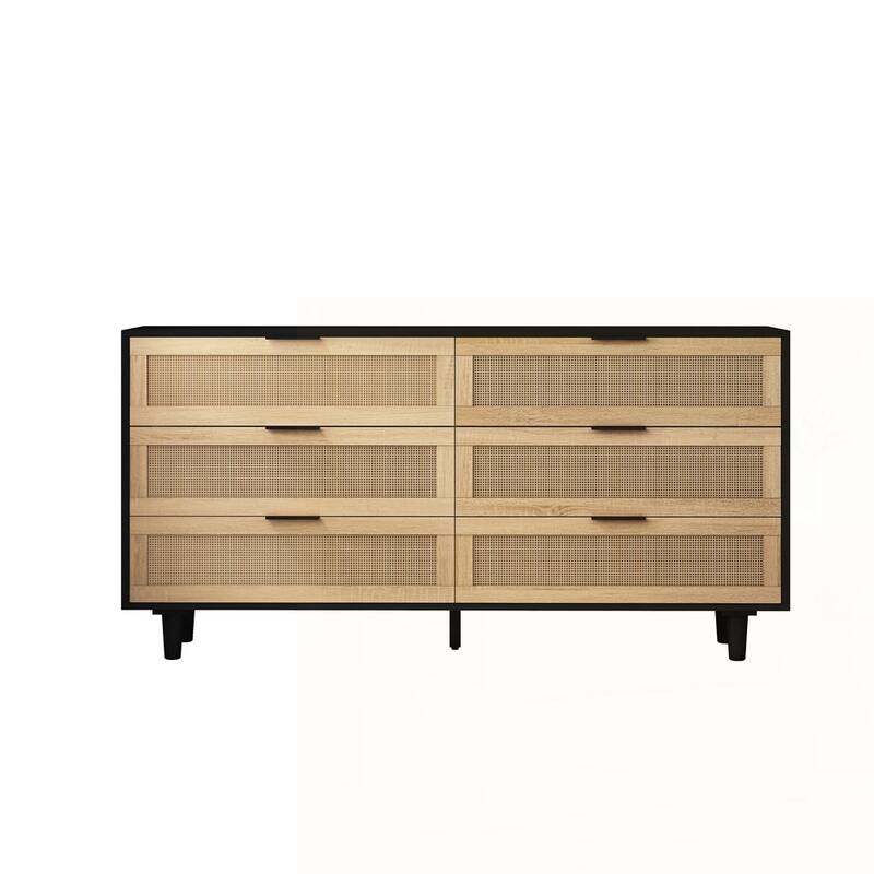 6-Drawers Rattan Storage Cabinet
