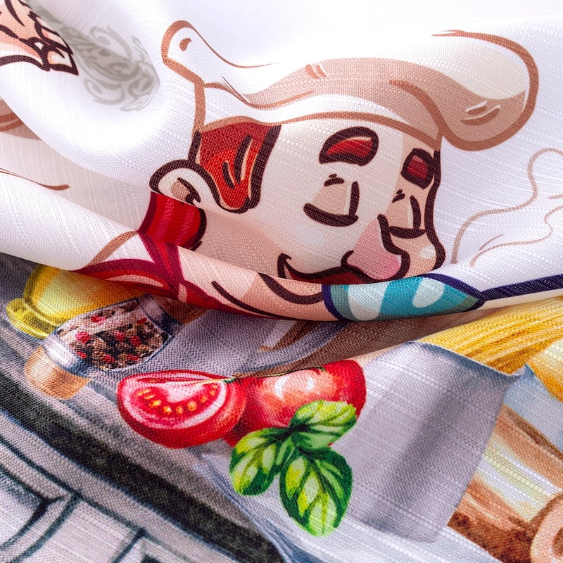 Chef Fruit or Herbs Kitchen Curtain Set