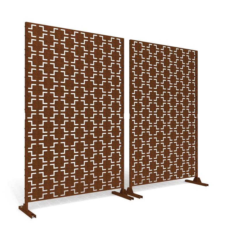 Outdoor Free Standing Metal Privacy Screen