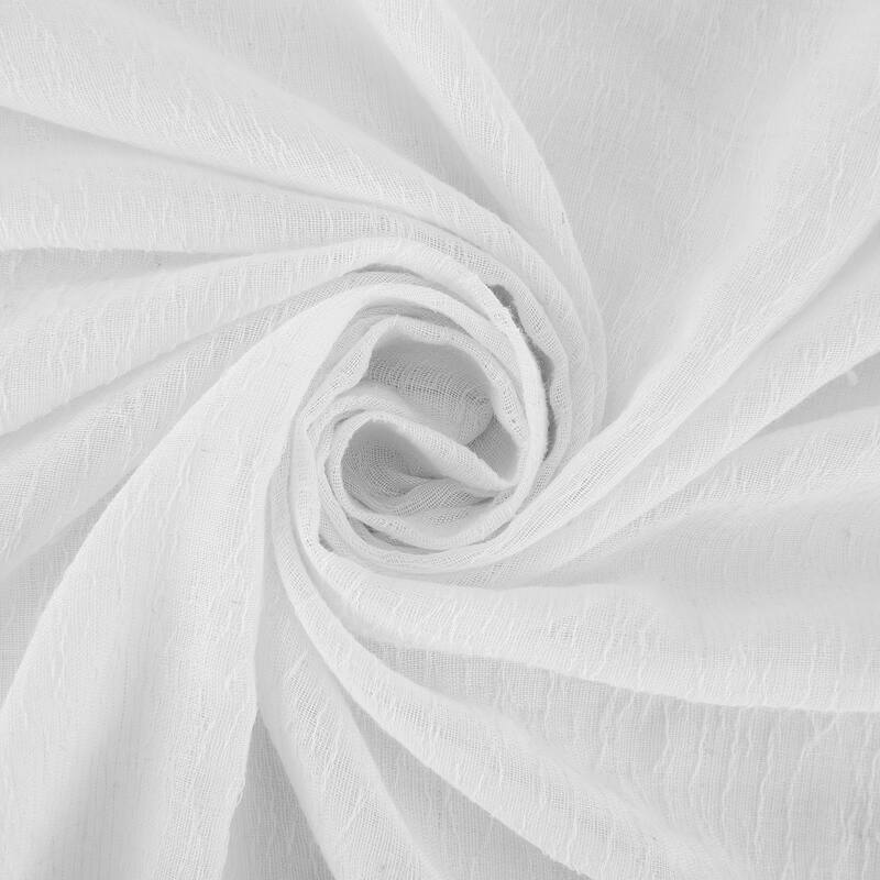 Clean Window Crushed Texture Anti-Dust Sheer Linen Blend Curtain Panel, Single Panel