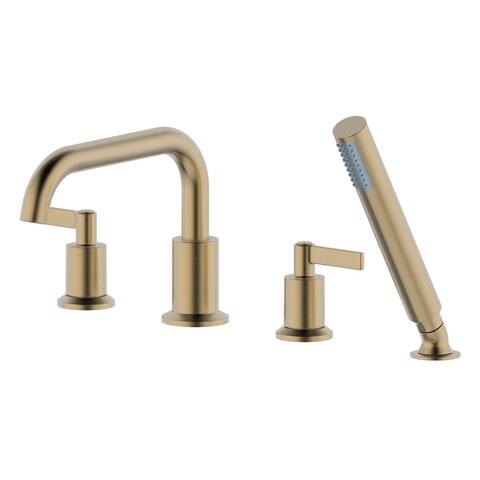 Concorde Roman Tub Filler Faucet with Hand Shower in Gold