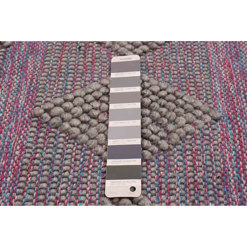 ECARPETGALLERY Braid weave Sienna Grey Wool Rug - 6'1 x 9'1