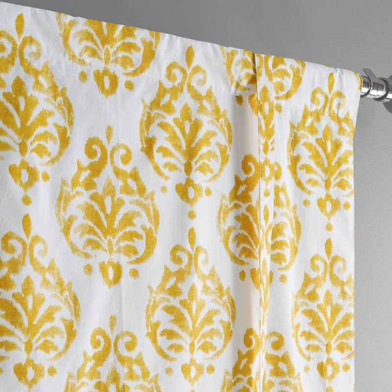 Exclusive Fabrics Sandlewood Gold Printed Cotton Tie-Up Window Shade (1 Panel) - 46 X 63