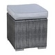 preview thumbnail 21 of 26, Outdoor Rattan Ottoman Set of 2 – Weather-Resistant Wicker Footstool with Thick Cushion