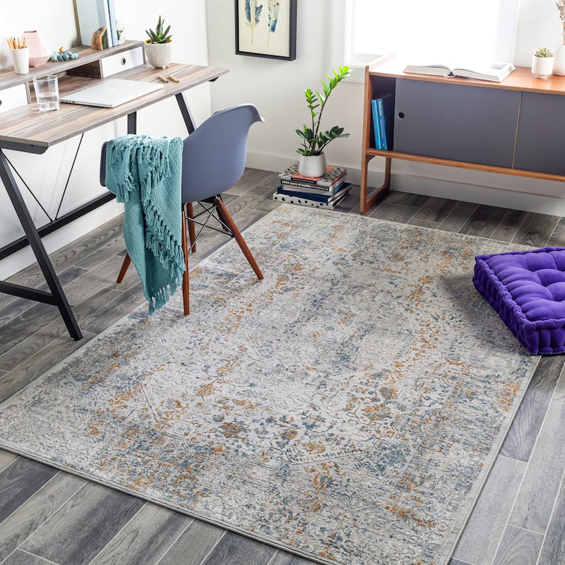 Artistic Weavers Aurum Vintage Medallion Area Rug - 12' x 15' - Blue/Yellow