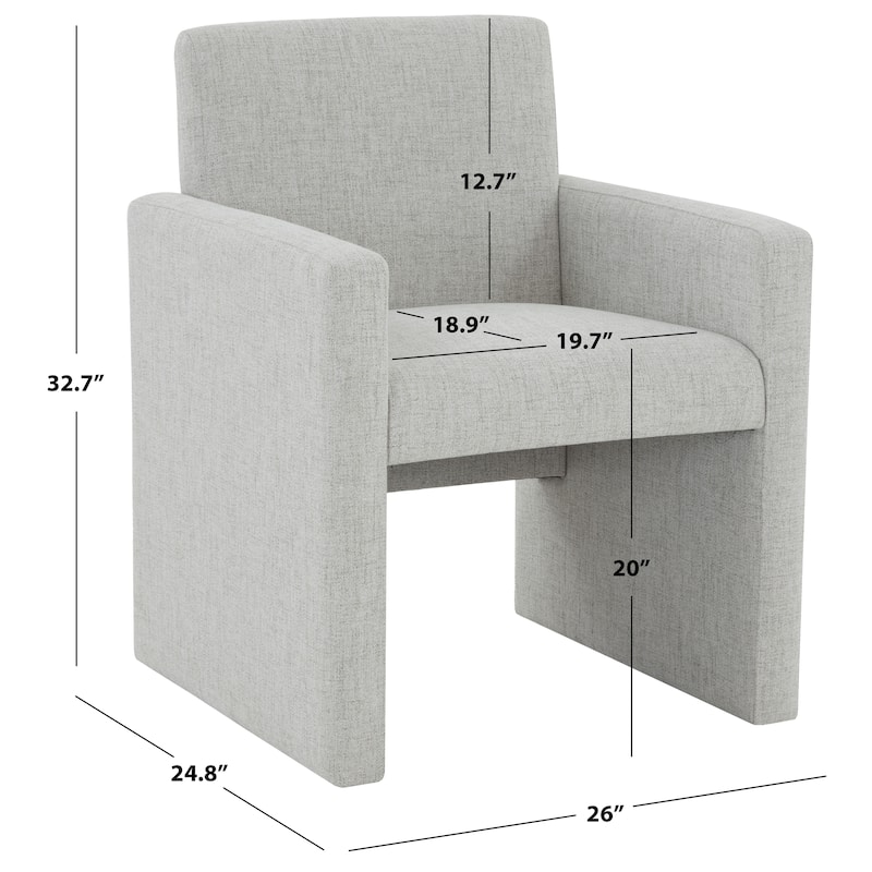 SAFAVIEH Couture Gunna Linen Arm Chair - 26" W x 25" D x 33" H - 26Wx25Dx33H