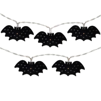 10-Count Warm White LED Halloween Bat Fairy Lights 4.25ft Copper Wire