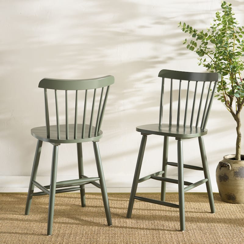 SAFAVIEH Arra 24-inch Spindle Farmhouse Counter Stool (Set of 2) - 19.9" x 20.1" x 43.1" - 20"W x 20"D x 38"H