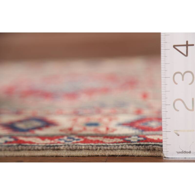 Hand Knotted Oriental 100% Wool Carpet Traditional Geometric Brown Kazak Runner Rug - 15' 11'' X 2' 8''