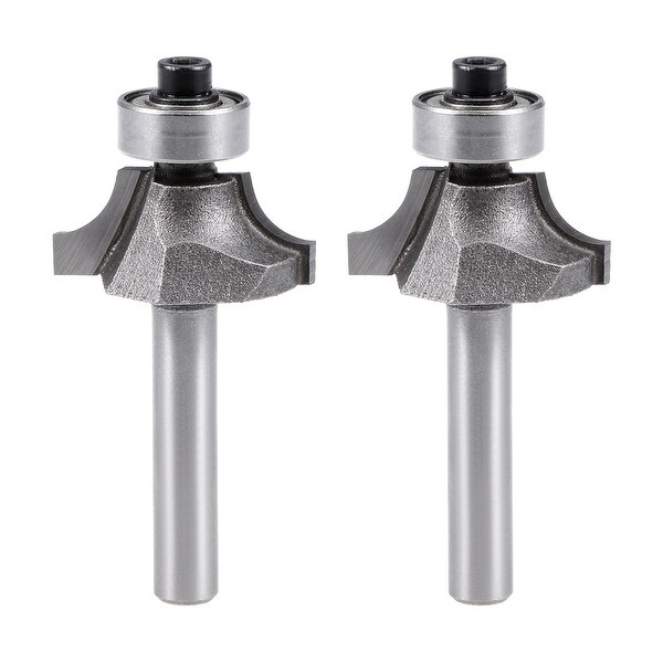 2Pcs Router Bit 1/4 Shank 3/8'' Dia Round Corner Tungsten for Milling Cutter