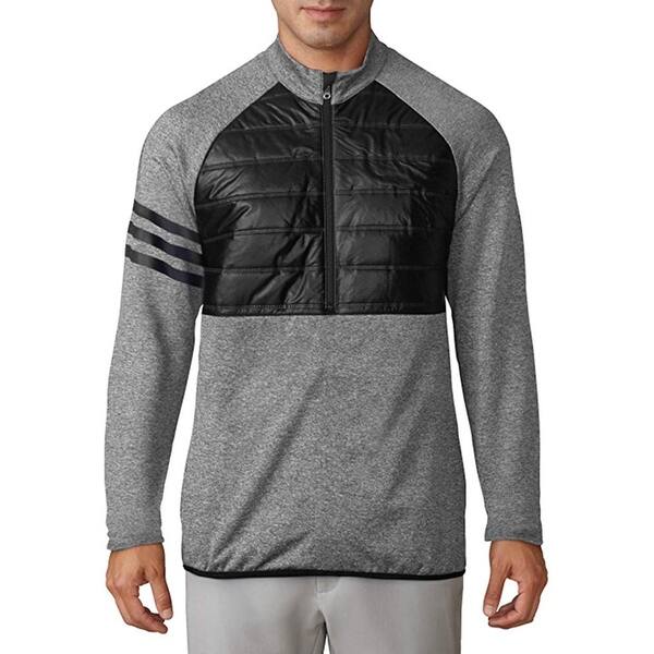 Shop Adidas Mens Gray Black Size Small S Quilted 1 2 Zip Pullover