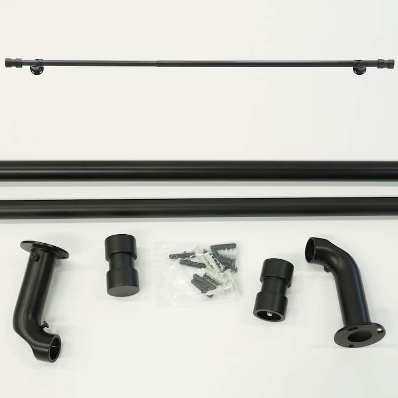 Thermaplus Decorative Blackout Curtain Rod Set with Double Cap Finial