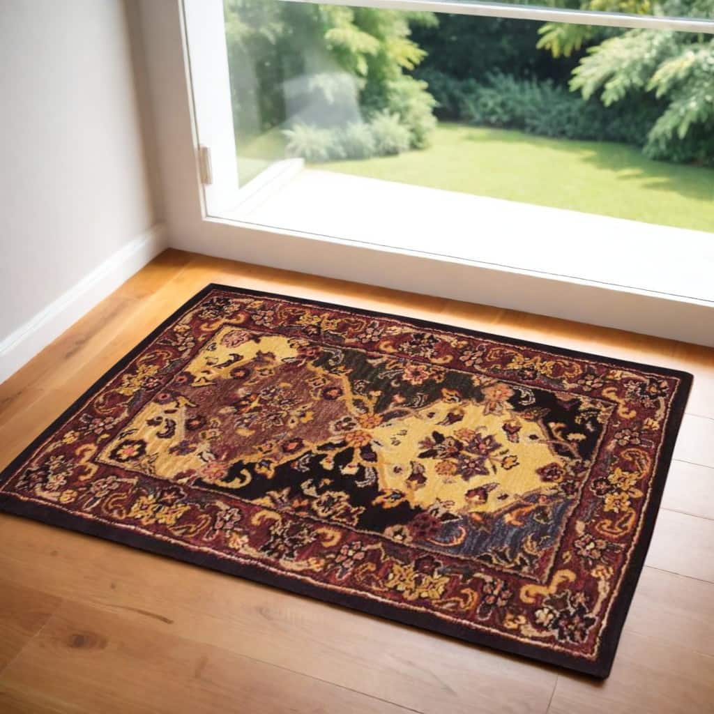 Fucu Power Loomed Floral Traditional Soft Area Rug By HomeRoots - 48' X '30' X '0.5