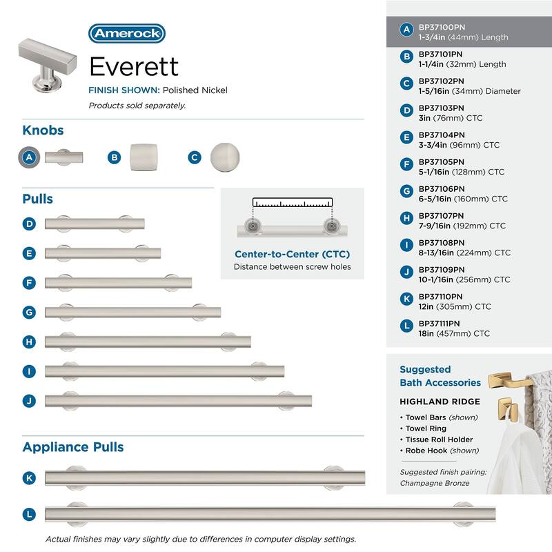 Amerock Everett Cabinet and Drawer Knob