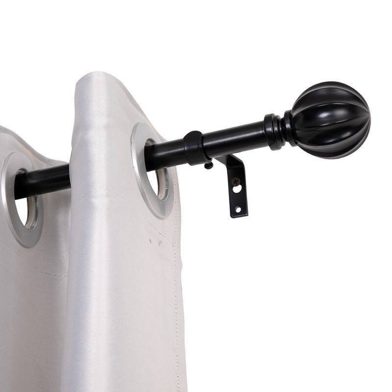 UTOPIA ALLEY Wall Mounted 3/4 Inch Curtain Rod - Curtain Rods For Window, Adjustable Drapery Rod - Black - 28" - 48"