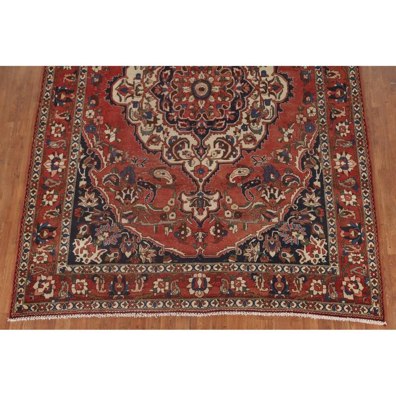 Bakhtiari Persian Antique Area Rug Hand-Knotted Wool Carpet - 7'0"x 10'0"