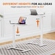 preview thumbnail 5 of 5, White Rolling Laptop Desk Height Adjustable Small Standing Desk, Mobile Side Table Bed Table, Mobile Standing Desk for Coffee